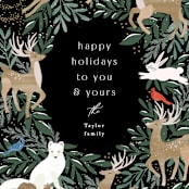 "Woodland Community" - Holiday Cards in Midnight by Alethea and Ruth - Detail