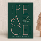 "Peace and Goodwill" - Holiday Cards in Winter Rose by Ana de Sousa - Front