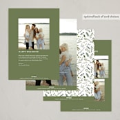 "Christmas Bow" - Holiday Cards in Pine by Susan Moyal - Back of Card Options