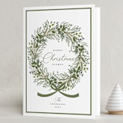 "Christmas Bow" - Holiday Cards in Pine by Susan Moyal - Folded Card