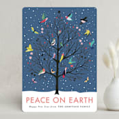 "Peace On Earth" - Holiday Cards in Winter Dusk by Eve Schultz - Front