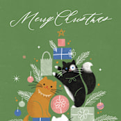 "Christmas Kitties" - Holiday Cards in Pears by Kristen Smith - Close-Up