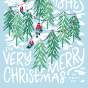 "Winter Scene" - Holiday Cards in Glacier by Meggy Masters - Close-Up