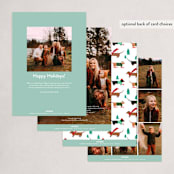 "Dachshund Through the Snows" - Holiday Cards in Mint by Itsy Belle Studio - Back of Card