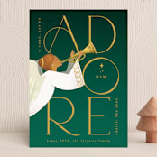 "Adore Him" - Holiday Cards in Celestial by Ana de Sousa - Front