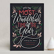 "The Most Wonderful" - Holiday Cards in Coal by Erin German - Front