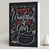"The Most Wonderful" - Holiday Cards in Coal by Erin German - Folded Card