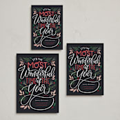 "The Most Wonderful" - Holiday Cards in Coal by Erin German - Formats Available