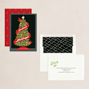 "Seasonal Ribbon" - Holiday Cards in Eclipse by Marabou Design - Assembled