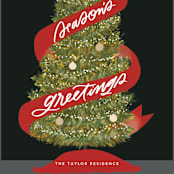 "Seasonal Ribbon" - Holiday Cards in Eclipse by Marabou Design - Close-Up
