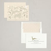 "Woodland Folk" - Holiday Cards in Sage by Hannah Williams - Assembled