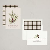 "Simple Sprig" - Holiday Cards in Merlot by Kate Ahn - Assembled
