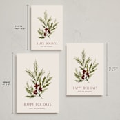 "Simple Sprig" - Holiday Cards in Merlot by Kate Ahn - Formats Available
