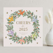 "peace dove pine wreath" - Holiday Cards in Gingerbread by Cass Loh - Front