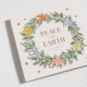 "peace dove pine wreath" - Holiday Cards in Gingerbread by Cass Loh - Detail