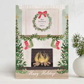 "Cosy Fireplace" - Holiday Cards in Fern by Petra Kern - Front