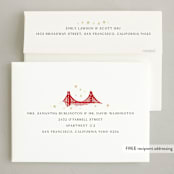 "Golden Gate Globe" - Holiday Cards in Juniper by Laura Bercovich - FREE Recipient Addressing