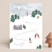 "Ski type" - Holiday Cards in Blue Spruse by Creo Study - Front