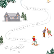 "Ski type" - Holiday Cards in Blue Spruse by Creo Study - Detail