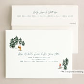 "Ski type" - Holiday Cards in Blue Spruse by Creo Study - FREE Recipient Addressing