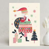 "Sassy Santa" - Holiday Cards in Peppermint by Sarah Knight - Front