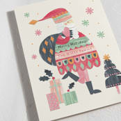 "Sassy Santa" - Holiday Cards in Peppermint by Sarah Knight - Detail