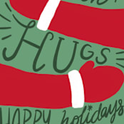 "Sending Hugs" - Holiday Cards in Pine Tree by Elly - Close-Up