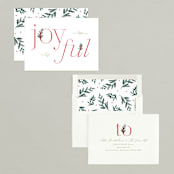 "Joyful Type" - Holiday Cards in Berry by Creo Study - Assembled