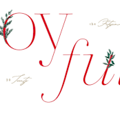 "Joyful Type" - Holiday Cards in Berry by Creo Study - Close-Up