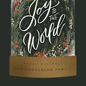 "Terrarium Joy" - Holiday Cards in Caramel Apple by Leah Bisch - Detail
