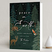 "Woodland Peace" - Holiday Cards in Midnight by Elly - Folded Card
