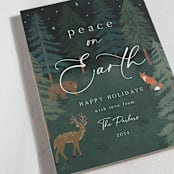 "Woodland Peace" - Holiday Cards in Midnight by Elly - Detail