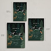 "Woodland Peace" - Holiday Cards in Midnight by Elly - Formats Available