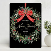 "Festive Holiday" - Holiday Cards in Holly Berry by Susan Moyal - Front