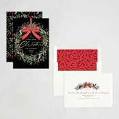 "Festive Holiday" - Holiday Cards in Holly Berry by Susan Moyal - Assembled