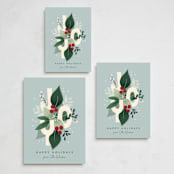 "Joy" - Holiday Cards in Wintermint by Julia Mehoke - Formats Available
