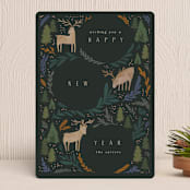 "Reindeer Forest" - Holiday Cards in Noir by Creo Study - Front