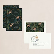 "Reindeer Forest" - Holiday Cards in Noir by Creo Study - Assembled