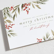 "Holly + Cedar" - Holiday Cards in Garland by Wildfield Paper Co - Detail
