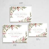 "Holly + Cedar" - Holiday Cards in Garland by Wildfield Paper Co - Formats Available