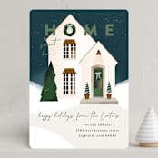 "New Place" - Holiday Cards in Olive Wreath by Julie Murray - Front