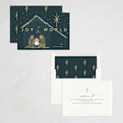 "Nativity" - Holiday Cards in Midnight by Rebecca Durflinger - Assembled