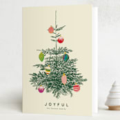 "Retro Tree" - Holiday Cards in Ivory by Baumbirdy - Folded Card