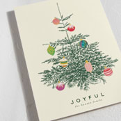 "Retro Tree" - Holiday Cards in Ivory by Baumbirdy - Detail