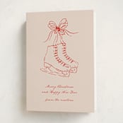 "Skatelle" - Holiday Cards in Rose by Jelena Vuletic - Folded Card