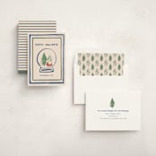 "Snow Globe" - Holiday Cards in Wintermint by Teju Reval - Assembled