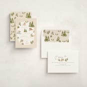 "Snow Dogs" - Holiday Cards in Almond by Vera Lim - Assembled
