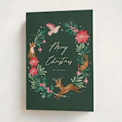 "Woodland Wreath" - Holiday Cards in Forest by Vivian Yiwing - Folded Card