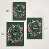 "Woodland Wreath" - Holiday Cards in Forest by Vivian Yiwing - Formats Available