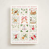 "12 days of Christmas stamps" - Holiday Cards in Cranberry by Sarah Knight - Front